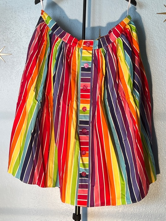 Hell Bunny Dresses & Skirts - Hell Bunny Rainbow Stripe Button-Front Full Skirt